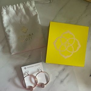 Kendra Scott Rose Gold Druzy Hoop Earrings